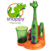 Load image into Gallery viewer, Brusheez Kid's Electric Toothbrush (Safari Edition) Set - Soft Bristles, Easy-Press Power Button, 2 Brush Heads, Cute Animal Cover, Sand Timer, Rinse Cup &amp; Storage Base - Snappy The Croc
