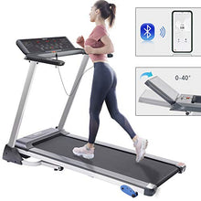 Load image into Gallery viewer, Merax Folding Electric Motorized Running Treadmill, Jogging Walking Machine with Bluetooth Function, Speakers, 15 Preset Programs, Incline Adjustment and Downloadable Sports App (Black)
