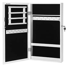 Load image into Gallery viewer, SONGMICS Lockable Jewelry Cabinet Armoire with Mirror, Wall-Mounted Space Saving Jewelry Storage Organizer, White UJJC51WT
