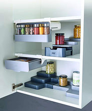 Load image into Gallery viewer, Joseph Joseph CupboardStore Spice Organizer 3M Tape Under-Shelf Pull Out Drawer Storage for Cabinet, One-size, Gray/White
