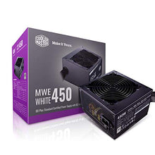 Load image into Gallery viewer, Cooler Master MWE White 450 80+ White 450W PSU with HDB Silent 120mm Fan, Single +12V Rail, Flat Black Cables
