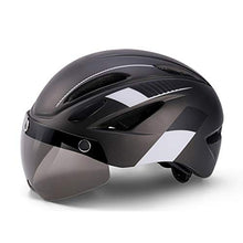 Load image into Gallery viewer, FAROOT Unisex Adult Bike Helmets, Adjustable Savant Road Bicycle Helmet High Density PC Protective Crash Helmet with Windshield Glasses and Tail Light for Men Women Cycling Mountain Biking (Black)
