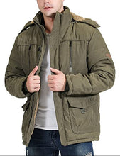 Load image into Gallery viewer, Tanming Men's Thicken Warm Winter Coat Mountain Ski Snowboard Jacket Hooded Parkas (X-Small, Army Green)
