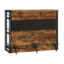 Load image into Gallery viewer, BOWERY HILL Industrial Home Bar Unit with Stemware Rack in Antique Nutmeg
