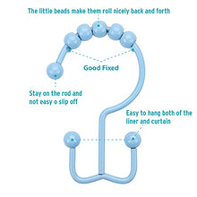 Load image into Gallery viewer, Titanker Shower Curtain Hooks Rings, Durable Metal Double Glide Shower Hooks for Bathroom Shower Rods Curtains, Set of 12 Hooks - Blue
