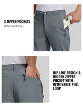 Load image into Gallery viewer, SPECIALMAGIC Hiking Pants for Men Slacks Dress Pants Elastic Waist Casual Tapered Stretchy Slim Fit 32 Grey
