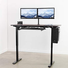 Load image into Gallery viewer, VIVO Electric 60 x 24 inch Stand Up Desk, Espresso Solid One-Piece Table Top, Black Frame, Height Adjustable Standing Workstation with Simple 2 Button Controller (DESK-KIT-B06E)
