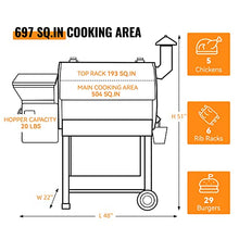 Load image into Gallery viewer, Z Grills Wood Pellet Grill &amp; Smoker, 8 in 1 BBQ Grill for Outdoor Cooking, Auto Temperature Control, 697 sq in Cooking Area, 7002E
