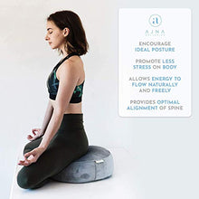 Load image into Gallery viewer, Buckwheat Meditation Cushion Round Zafu Yoga Pillow - Zafu Meditation Cushion Velvet with Zippered Organic Cotton Liner to Add or Remove Hulls | Machine Washable - Free Carry Bag (Celestite Crystal)
