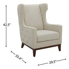 Load image into Gallery viewer, Amazon Brand – Stone &amp; Beam Rosewood Button-Tufted Upholstered Wingback Accent Chair, 30"W, Cream
