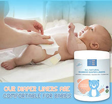 Load image into Gallery viewer, Disposable Cloth Bamboo Diaper Liners –Fragrance Free, Chlorine Free &amp; Eco-Friendly , Flushable Biodegradable Reusable Liners for Cloth Diaper - 100 Sheets per roll
