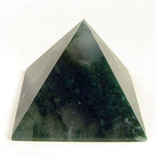 Load image into Gallery viewer, Energized Gemstones Pyramids Approx 1.75"-2" Inches - Healing Gemstone Crystals - Lapis Crystal Quartz Green Jade Fluroite Iolite Pyrite Aventurine Amethyst Tourmaline Citrine (Moss Agate)
