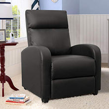 Load image into Gallery viewer, Furniwell Recliner Chair Massage Home Theater Seating Wing Back PU Leather Modern Single Living Room Reclining Sofa with Footrest (Black)
