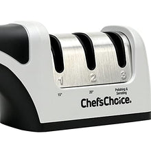 Load image into Gallery viewer, Chef'sChoice Manual Knife Sharpeners 15 and 20-Degree for Serrated and Straight Knives Diamond Abrasives, 3-Stage, black
