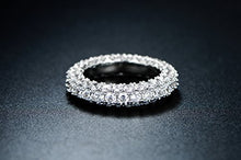 Load image into Gallery viewer, Barzel 18K White Gold Plated &amp; Italian-Cut CZ 3 Row Eternity Ring (8)
