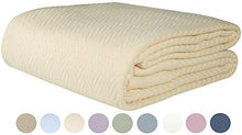 Load image into Gallery viewer, Threadmill Home Linen 100% Cotton Blanket Herringbone Soft Breathable Full/Queen Size Natural
