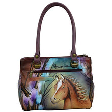 Load image into Gallery viewer, Anuschka Women's Genuine Leather Triple Compartment Medium Tote | Hand Painted Original Artwork | Free Spirit
