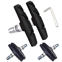 Load image into Gallery viewer, Bike Brake Pads Set, Alritz 3 Pairs Road Mountain Bicycle V-Brake Blocks Shoes with Hex Nut and Shims, No Noise No Skid, 70mm, for Front and Back Wheel
