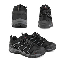 Load image into Gallery viewer, NORTIV 8 Men's Low Top Waterproof Hiking Shoes Outdoor Lightweight Backpacking Trekking Trails 160448-low Black Dark Grey Size 6.5 M US
