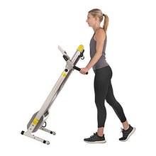 Load image into Gallery viewer, Sunny Health &amp; Fitness SF-T7610 Electric Walking Folding Treadmill with LCD Display and Tablet Holder, 220 LB Max Weight, White
