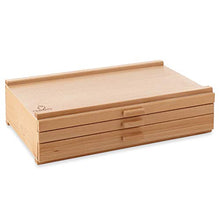 Load image into Gallery viewer, 7 Elements 3 Drawer Beechwood Artist Storage Supply Box for Pastels, Pencils, Pens, Markers, Brushes, Tools
