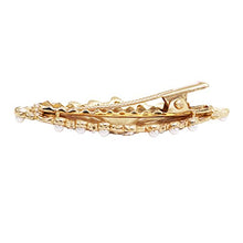 Load image into Gallery viewer, Rosemarie Collections Women's Antique Headpiece Faux Pearl and Glass Crystal Hair Clip (Gold)
