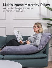 Load image into Gallery viewer, Momcozy Pregnancy Pillows, U Shaped Full Body Maternity Pillow with Removable Cover, 57 Inch Pregnancy Pillows for Sleeping, Grey
