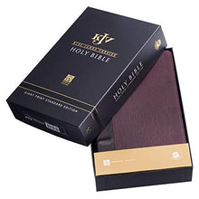 Load image into Gallery viewer, KJV Holy Bible, Giant Print Standard Size Premium Full Grain Leather Red Letter Edition - Thumb Index &amp; Ribbon Marker, King James Version, Burgundy/Mahogany
