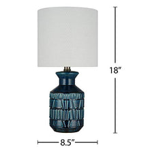 Load image into Gallery viewer, Amazon Brand – Stone &amp; Beam Ceramic Table Lamp, 18"H, Crackle Dark Blue
