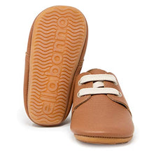 Load image into Gallery viewer, Ella Bonna Oxford Baby Boy Shoes, Rubber Sole, Leather Baby Shoes, Toddler Girl Baby Walking Shoes, Newborn Infant Mini Kids Crib Baby Moccasins (Taba, US 4)
