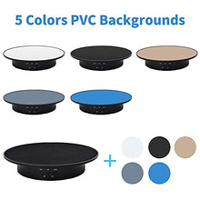 Load image into Gallery viewer, JAYEGT Motorized Rotating Display Stand, 20CM /Load 8KG, 360 Degree Electric Rotating Turntable for Photography Products, Jewelry, 3D Model,with 5 Colors Backgrounds- Black
