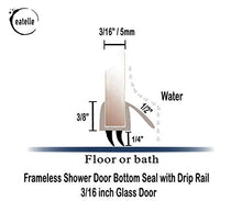 Load image into Gallery viewer, eatelle Frameless Shower Door Bottom Seal with Drip Rail - 3/16" (5mm) Thick, 36" Long Sweep - Glass Door Seal Strip Ultra Clear Durable Polycarbonate Stop Shower Leaks
