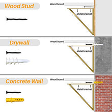 Load image into Gallery viewer, Triangle Modern Gold Bracket Floating Shelves Set of 3 Wall Mounted for Home Decor Living Room, Bathroom, Bedroom, Kitchen and Coffee Bar Storage by STORAGEGEAR
