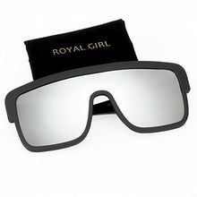 Load image into Gallery viewer, ROYAL GIRL Premium Oversized Sunglasses Women Flat Top Square Frame Shield Fashion Glasses (Silver Mirror, 77)
