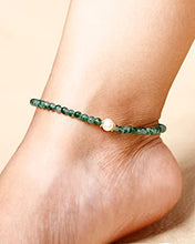 Load image into Gallery viewer, XHUUU Moss Agate Anklet Bracelet For Women Beach Foot Jewelry Healing Crystal Bracelets for Womens Yoga Meditation Balance
