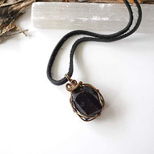 Load image into Gallery viewer, Raw Genuine Black Tourmaline Crystal Pendant Necklace For Men Women - Crystal Gemstone 24 Inch Antique Bronze - October Birthstone - Unisex Hypoallergenic Jewelry

