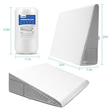 Load image into Gallery viewer, Forias Wedge Pillow for Sleeping 7.5" Bed Wedge Pillow for After Surgery Triangle Pillow Wedge for Acid Reflux Gerd Snoring Bed Elevation, Air Layer Wedge Cover | Memory Foam Top-Only One Wedge Pillow
