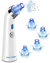 Load image into Gallery viewer, Blackhead Remover Vacuum - June Julien Facial Pore Cleanser Electric Acne Comedone Extractor Kit USB Rechargeable Blackhead Suction Tool with LED Display for Facial Skin(Blue)
