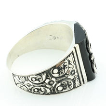 Load image into Gallery viewer, KAR 925K Silver Onyx Men's Ring K51S (10.5)

