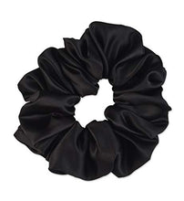 Load image into Gallery viewer, Scunci Original Scrunchie Jumbo Size in Washable Black Nylon Silk-Like Fabric, Perfect for Wrist-to-Hair Versatility, 1 Count
