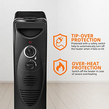 Load image into Gallery viewer, R.W.FLAME Oil Filled Radiator Heater - 3 Heat Settings, Adjustable Thermostat, Quiet and Portable Space Heater with Tip-over &amp; Overheating Functions (27", Black)
