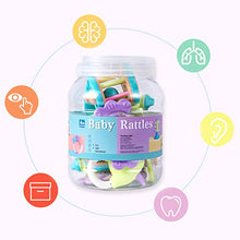 Load image into Gallery viewer, iPlay iLearn Baby Rattles Set, Infants Teething Play Toys, Babies Chewing Silicone Teether, Shaker, Grab, Development Educational Musical Gift Set for 4, 5, 6, 9, 12, 18 Month Old, Newborn, Boy, Girl
