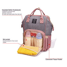 Load image into Gallery viewer, Qimiaobaby Diaper Bag Backpack, Baby Nappy Storage Travel Bag，With Bottle Bag,Stroller Belt And Diaper Changing Pad (Pink Gray)
