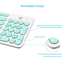 Load image into Gallery viewer, Wireless Keyboard and Mouse Combo, FD iK6630 2.4GHz Cordless Cute Round Key Set Smart Power-Saving Whisper-Quiet Slim Combo for Laptop, Computer,TV and Mac (Mint Green &amp; White)

