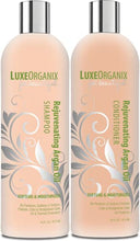 Load image into Gallery viewer, Moroccan Argan Oil Shampoo and Conditioner Set - Keratin &amp; Color Safe - SLS Sulfate Free - Silkening, Strengthening, Anti-Frizz Smoother Oil - Damaged, Flaky, Thick, Fine, Curly, Dryness, Extensions
