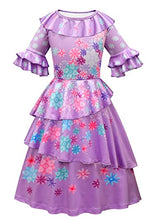 Load image into Gallery viewer, Vowdicua Mirabel Costume for Girls Isabella Fantastic Summer Dress Purple 130
