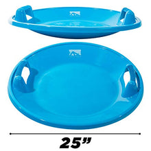 Load image into Gallery viewer, Franklin Sports Kids Saucer Sled - Arctic Trails Round Plastic Snow Sled for Children - Heavy Duty Sledding Saucer with Handles - 25"
