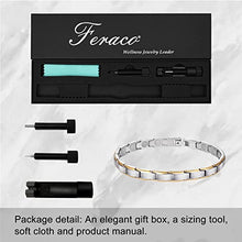 Load image into Gallery viewer, Feraco Magnetic Bracelets for Women Arthritis Pain Relief Elegant Stainless Steel Strong Magnets Therapy Bracelet, Silver Gold
