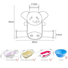 Load image into Gallery viewer, AIR&amp;TREE Baby Bath Seat Support Net, Quick Drying, Adjustable, Comfortable, Non-Slip, Infant Bathtub Sling Shower Mesh for a Tub, with Safety Support Corner (Pink Elephant)
