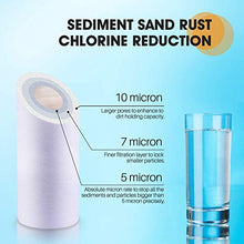 Load image into Gallery viewer, 10" x 2.5" 5 Micron Whole House Sediment &amp; String Wound &amp; 1 Micron CTO Carbon Water Filter Cartridge Replacement for Any 10 inch RO Unit, Countertop Water Filter System, for City &amp; Well Water, 4Combo

